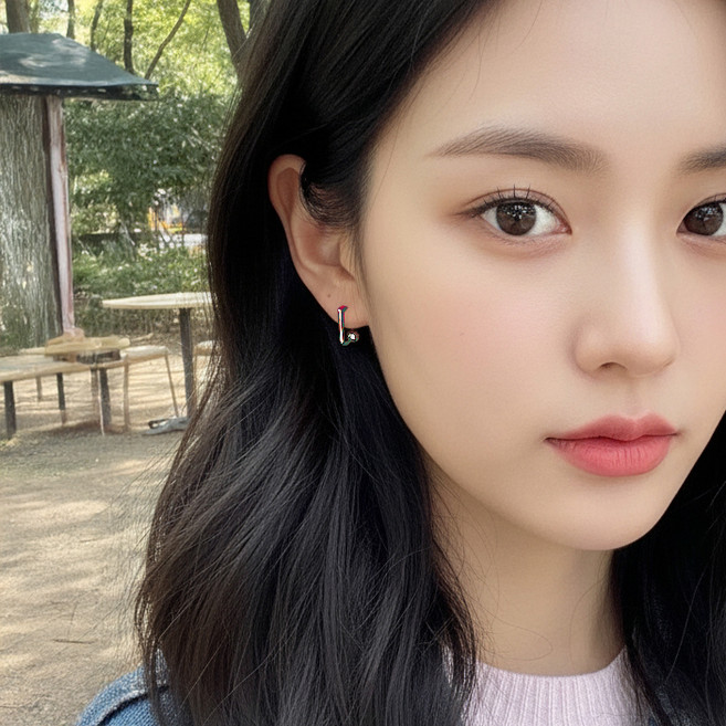 미다미 트라이앵글 원볼링 피어싱 2p + 케이스 세트 pc1007