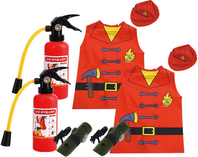 캐스비 유아용 역할 소방관 놀이 2383set, 혼합색상, 1개