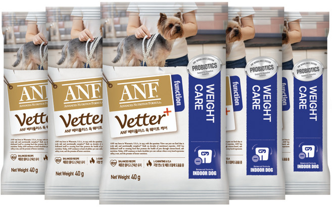 ANF 베터플러스 독 기능성 사료 샘플, 다이어트+장건강, 40g, 5개