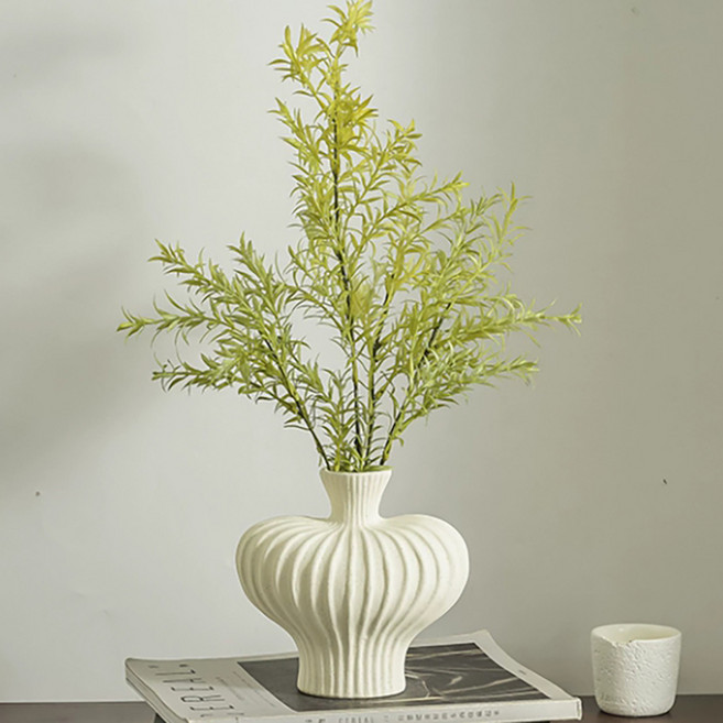 소유공간 세라믹 화병 버드나무 조화 세트 S261-003C, 크림, 1세트