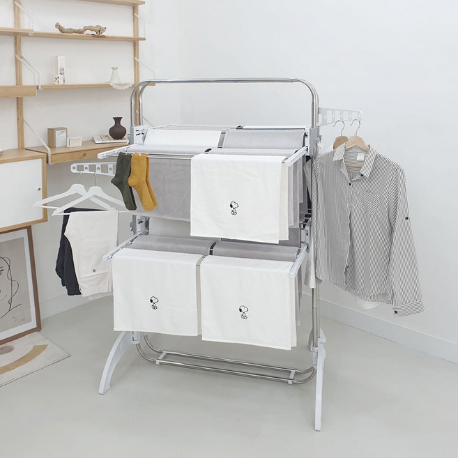 디허브 위싱 밀당 스텐 4단 접이식 튼튼한 빨래건조대, 혼합색상