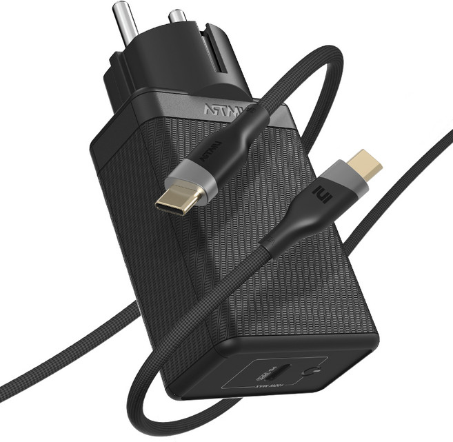 아트뮤 PD 100W PPS GaN 접지 초고속 충전기 GS510 C to C 240W 5A 우븐 케이블 1.5m, 블랙, 1개