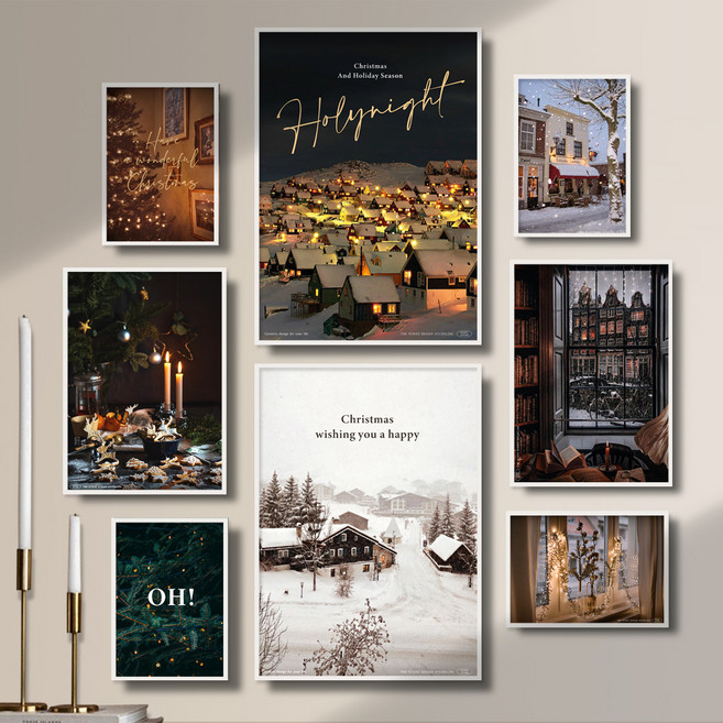 퍼니즈 홀리나잇 크리스마스 포스터 8p 풀세트 + 스킨커버, 없음