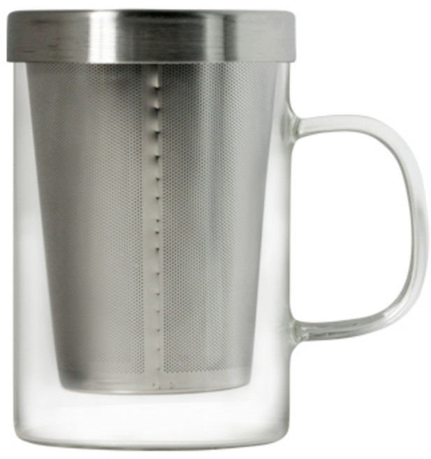 스텐 보르실리케이트 차망 티 머그컵 450ml, 투명, 1개