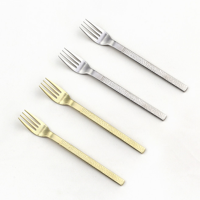 보겐 국내생산 해머글로우 커트러리 티포크 2종 세트, 1세트, 실버 2p + 골드 2p