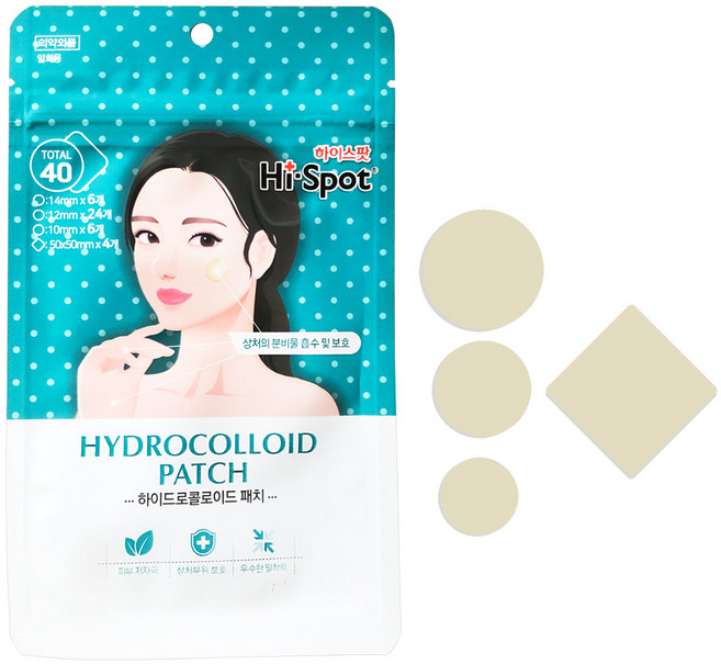 하이스팟 하이드로 콜로이드 패치 원형 3종 + 사각, 1세트