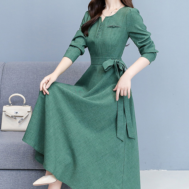 시크힐즈 르블랑 리본 미디엄 원피스 11026