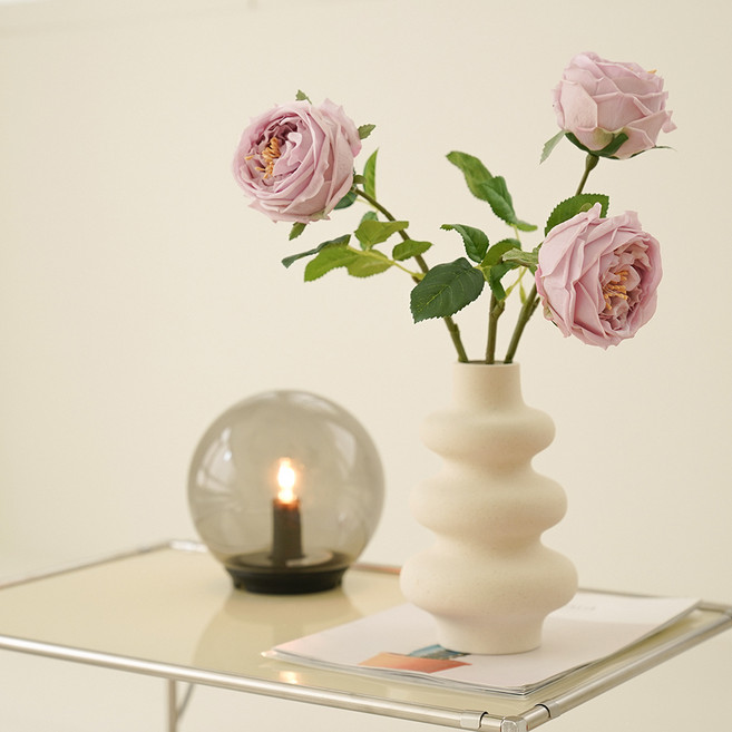 FLOUSE 302 柔軟觸感人造玫瑰花, 1個, 紫羅蘭色