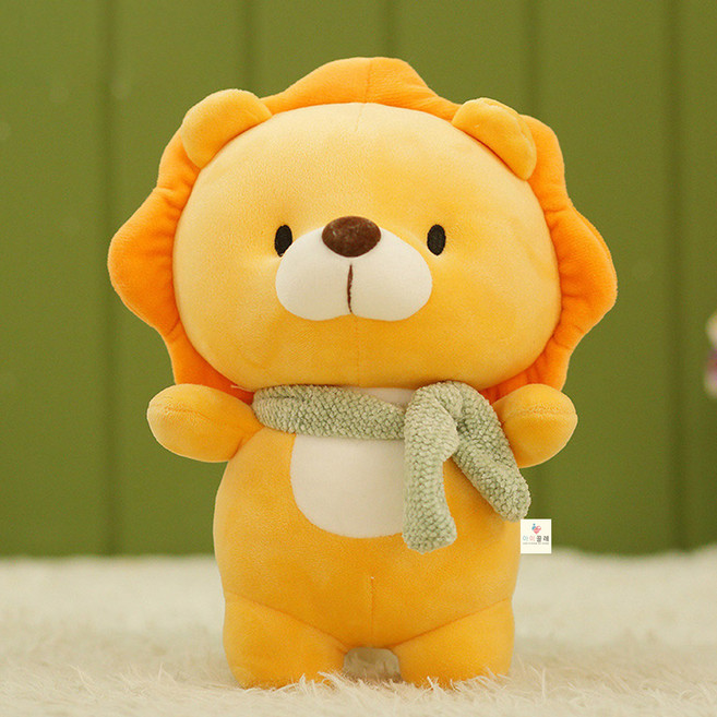 아이끌레 애니멀 포크 모찌 인형, 23cm, 사자, 1개