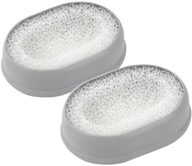 새드리 논슬립 비누받침 + 스펀지, 내츄럴그레이, 2개