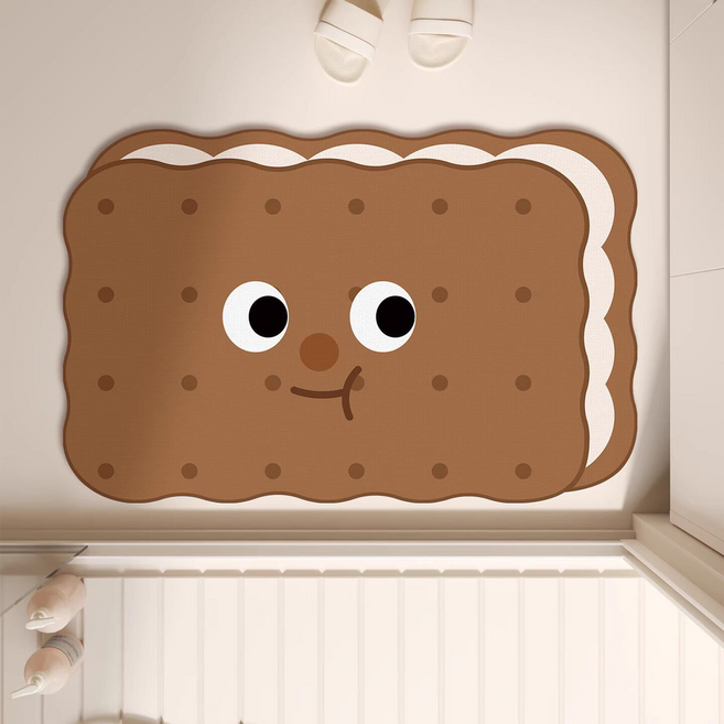 담소온 미끄럼 방지 흡수력 강한 규조토 주방 욕실 바닥 매트, 브라운