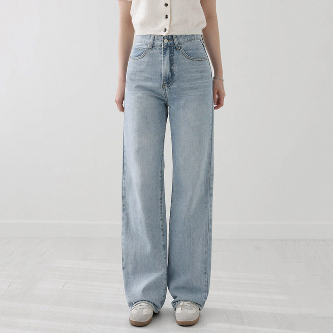 앤드스타일 여성용 숏/롱 스트레이트 핏 고밀도 데님 팬츠 265137