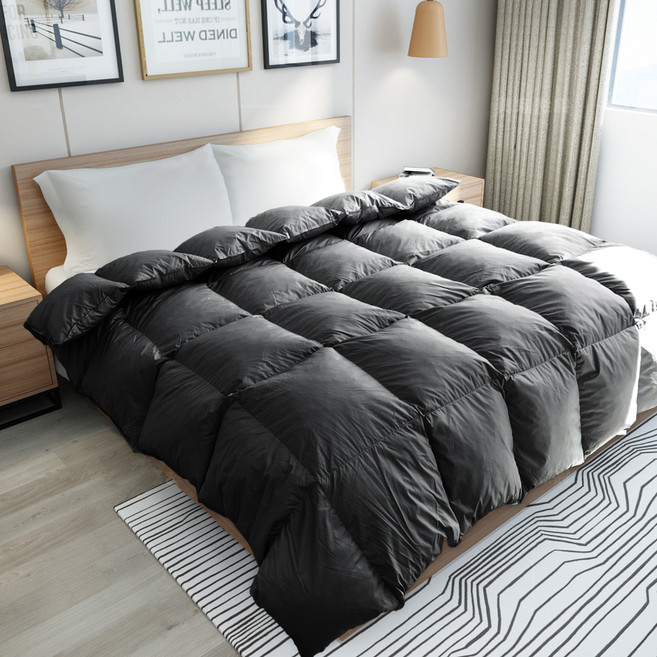 Margaery 100%天然雙人水鳥羽絨被, 黑色
