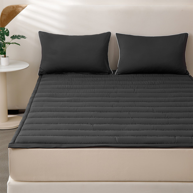 소하임 사계절 엠보싱 매트리스 패드, 챠콜그레이