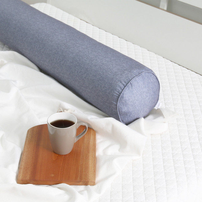 우리앤데코 샤이니 원형 롱쿠션커버, 네이비