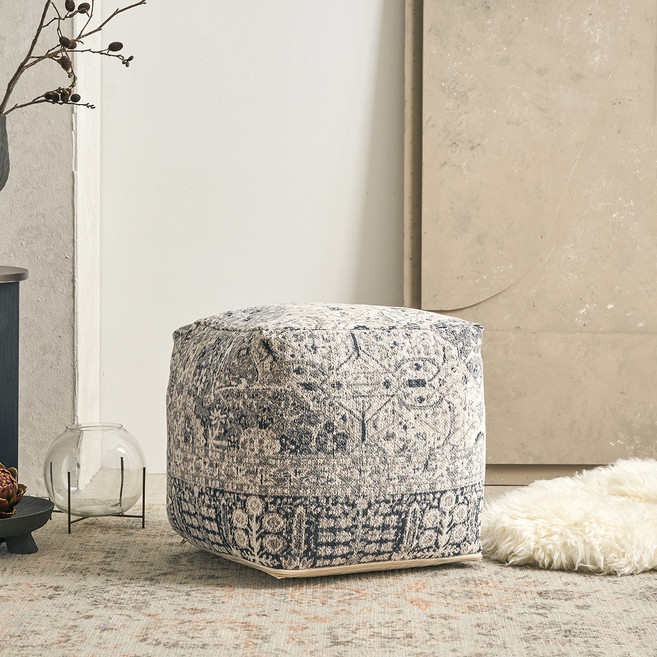 리바트 GLG TRENDY 소가구 스툴 러그 리퍼블릭 방문설치, 제돈 코튼 푸프 그레이, 1개