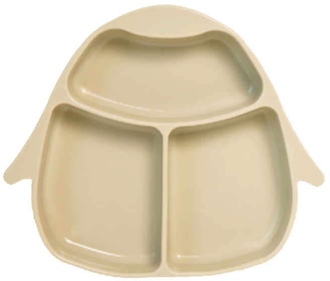 슈슈아띠 유아용 이유식 실리콘 흡착 식판, 베이지, 1개, 단품