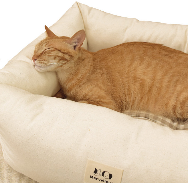 마벨러스홈데코 반려동물 순면 방석, 아이보리, 1개