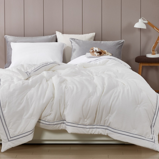 휴고하우스 호텔베딩 고밀도 자수 퀼팅 겨울 극세사이불