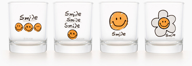 쓰임 헬로우 소주잔 4종 세트, 혼합색상, 1세트