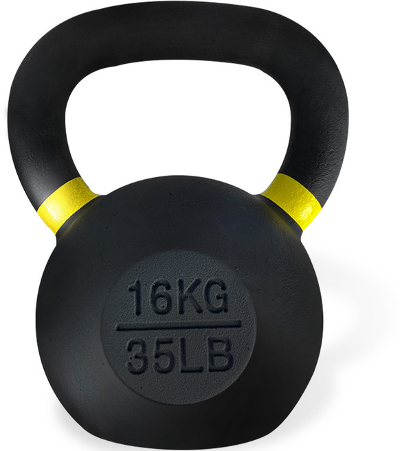 비핏 프리미엄 무쇠 케틀벨, 옐로우, 16kg, 1개