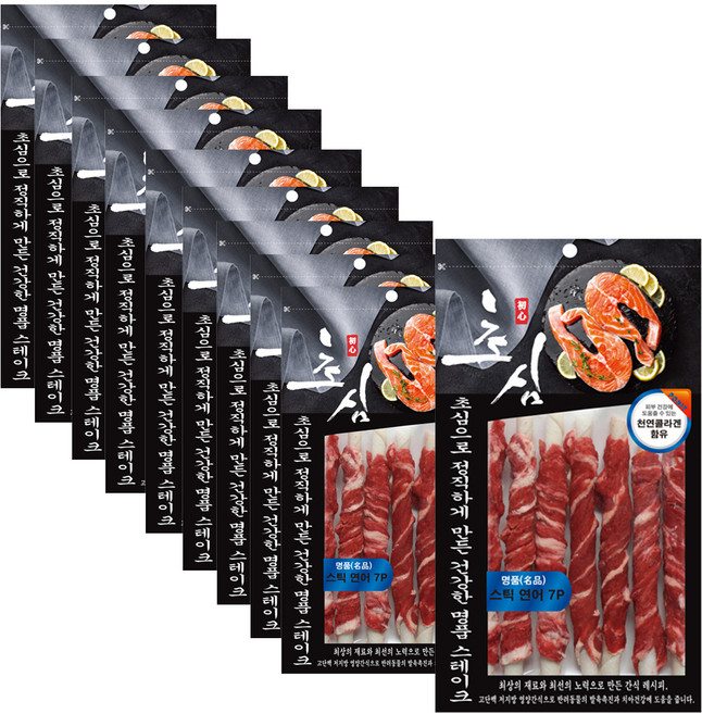 초심 강아지 스틱껌 7p, 연어, 98g, 10개