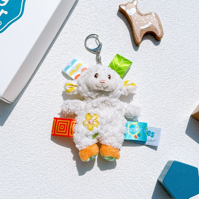 태기스 미니 러비 인형 키링, 11.5cm, 셔벗 아기양, 1개