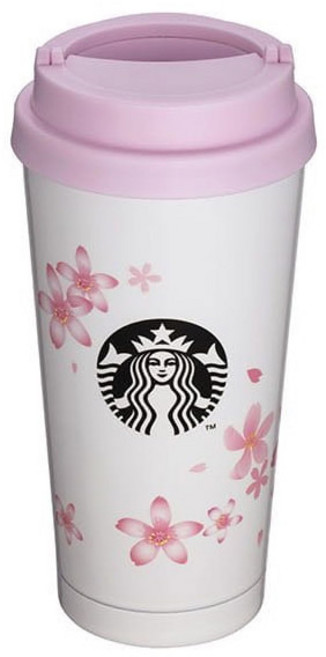 STARBUCKS 星巴克 Elma 浮花隨行杯, 粉紅色, 473ml