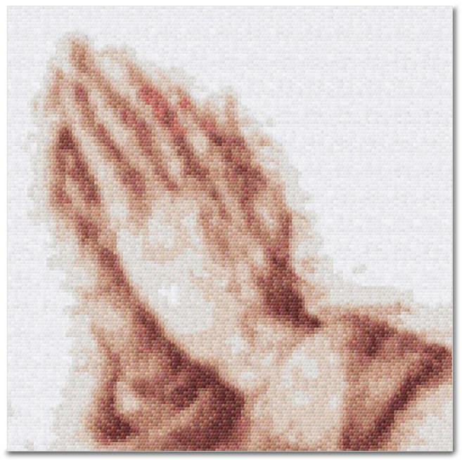 아디코 DIY 보석십자수 기도하는 손 25 x 25 cm BE26, 혼합색상, 1개