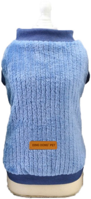 딩동펫 반려동물 극세사 골지 티셔츠, 블루, 1개