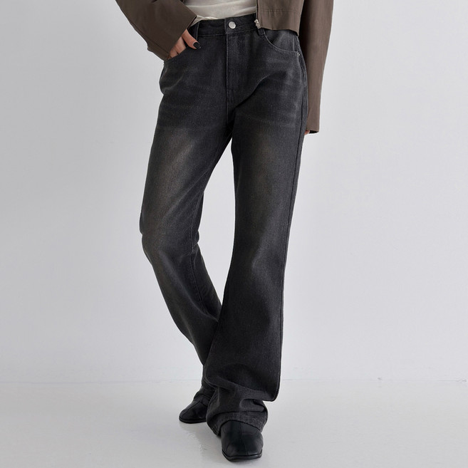 플랜데이 여성용 올라 워싱 부츠컷 데님팬츠