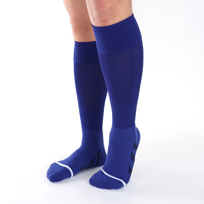 크로커다일 스포츠 기능성 드라이쿨 논슬립 축구양말 CD399, 블루, 2개