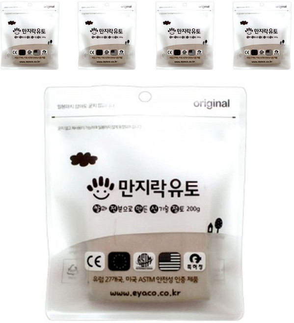 Eyaco Manjirak 軟質油土 200g, 5包, 單一顏色