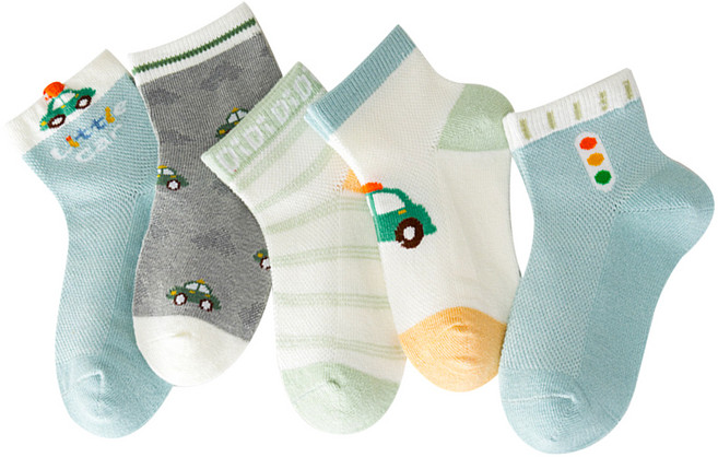 아이뿜 남아용 리틀 드라이버 메쉬 양말 5족 세트 J44