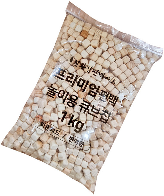 친환경편백아트 편백 큐브칩 촉감각완구 12~13mm 1kg, 1개