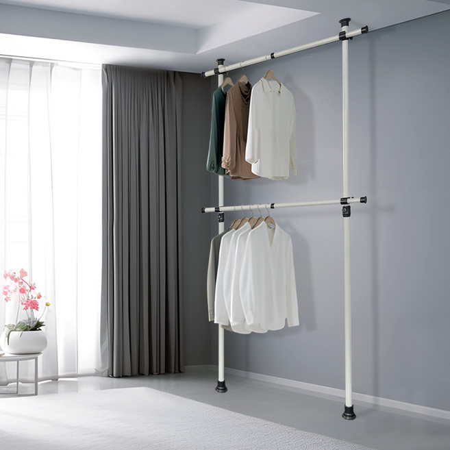 GAHWA HOME SYS. 實用基本款 兩層吊衣桿 NLB2200, 象牙色