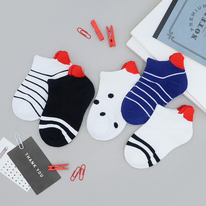 비단길 아동용 하트백 양말 5켤레 세트