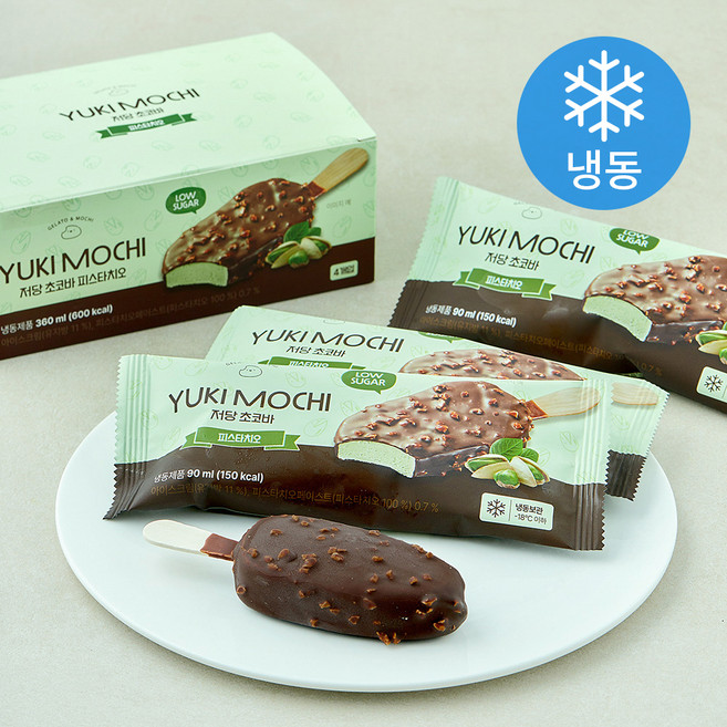 유키모찌 저당 초코바 피스타치오 (냉동), 1개, 4개입, 90ml