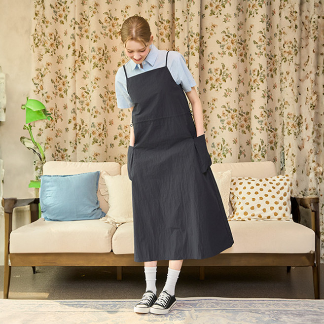 포에버21 여성용 끈나시 포켓 롱 원피스