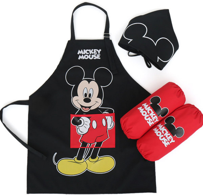 미키마우스 디즈니 아동용 앞치마 + 굿잡 방수토시 + 두건 세트 PO210
