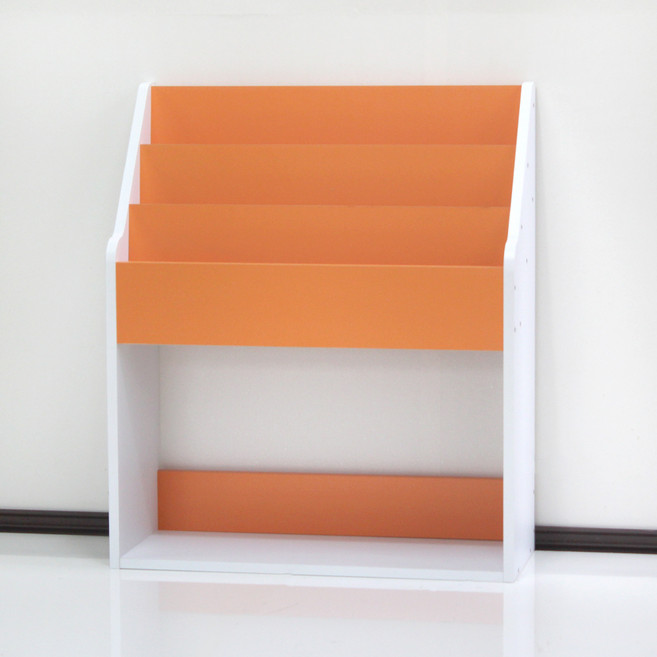 양지가구 전면 책꽂이, 오렌지, 3단