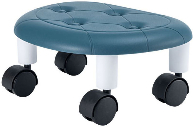 isona 愛收納 360度萬向滑輪矮凳, 藍色, 1個