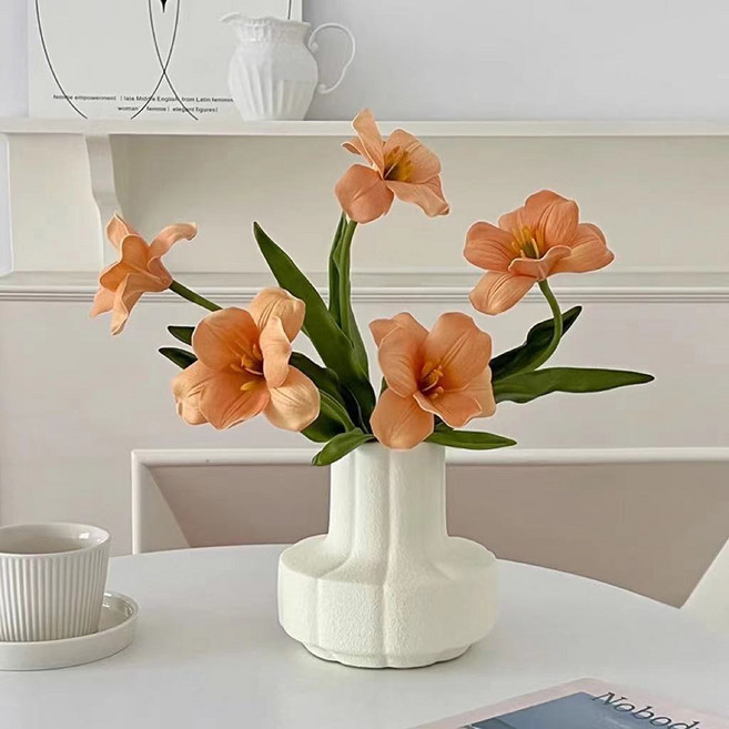 소유공간 조화 밸런스 클린 라인 화병 세트, 오렌지, 1세트