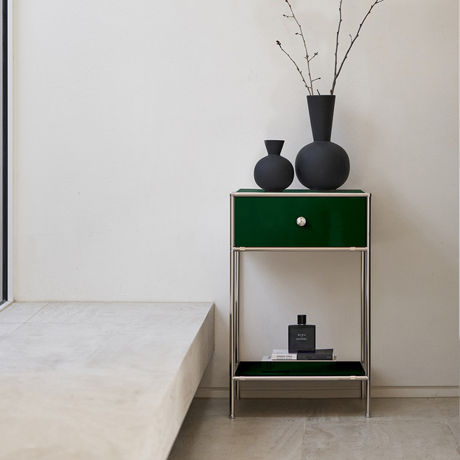 포더홈 무디 모듈 협탁 400 하부 선반형 방문설치, 딥그린, 1개