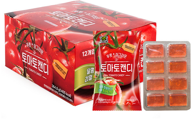 얌즈바이츠 토마토 캔디 12p, 30.4g, 12개