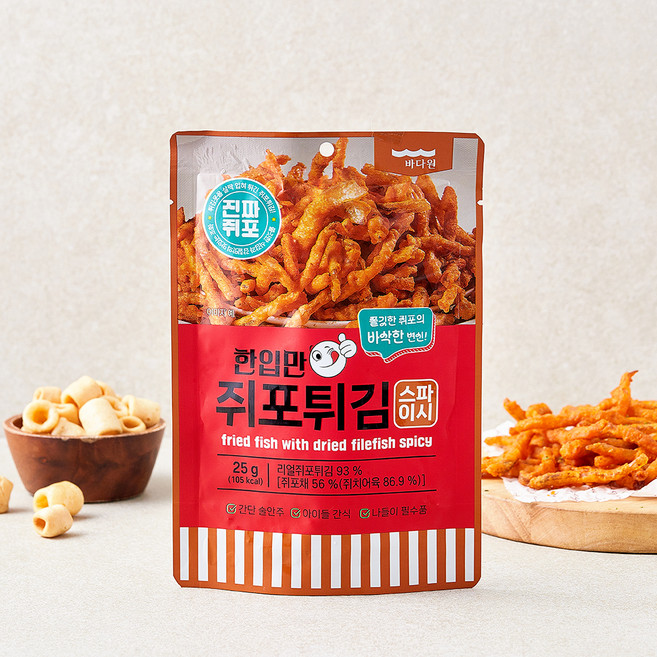 바다원 한입만 쥐포튀김 스파이시, 1개, 25g