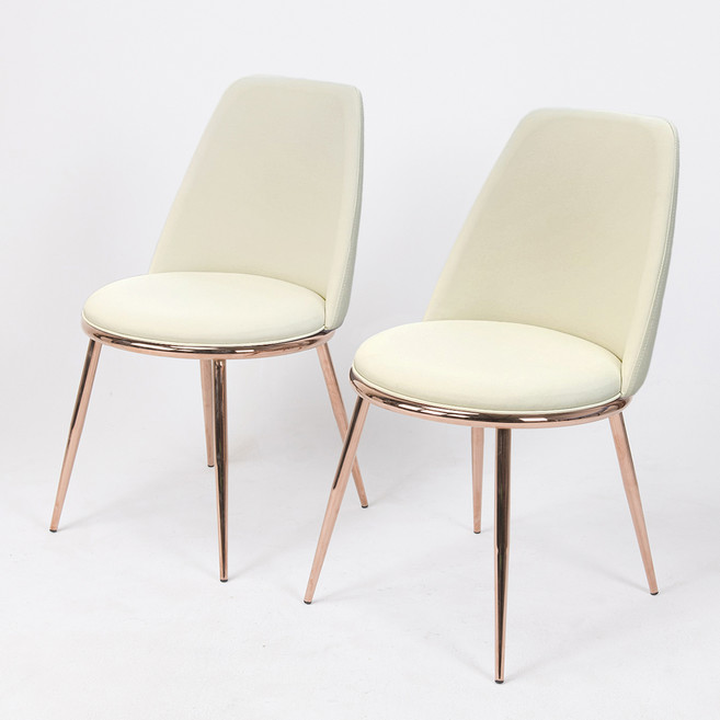 골드써클 체어 식탁의자 2개, 아이보리, 1개