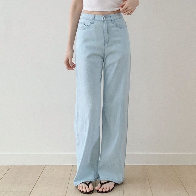 플랜데이 여성용 여름 쿨 헤이 리오셀 밴딩 와이드 팬츠 숏