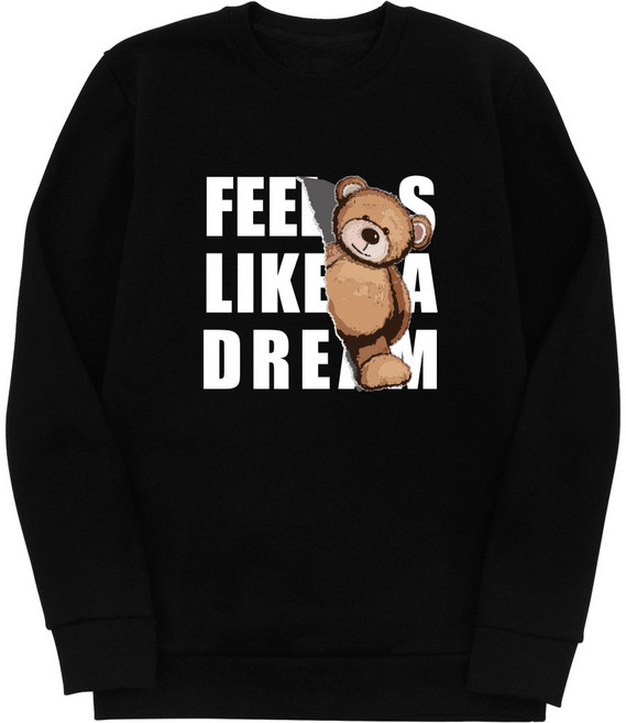 제이비패션 남녀공용 곰인형 기모 맨투맨