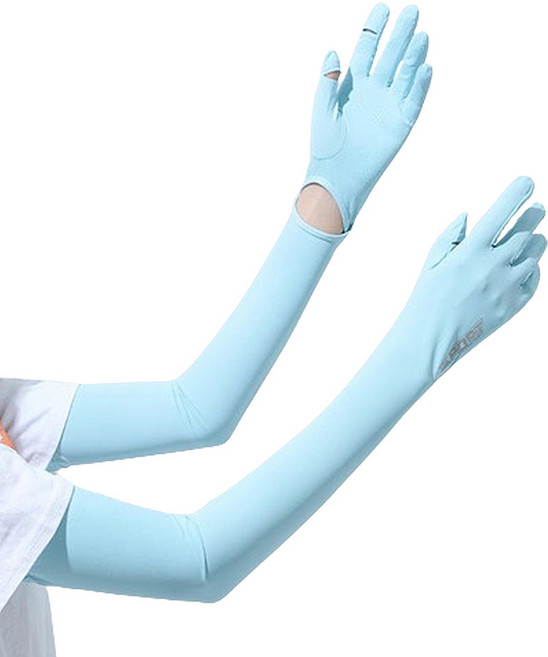 Reddot 紅點生活 加長冰絲全能防曬手袖套, 冰絲淺藍色, 1雙